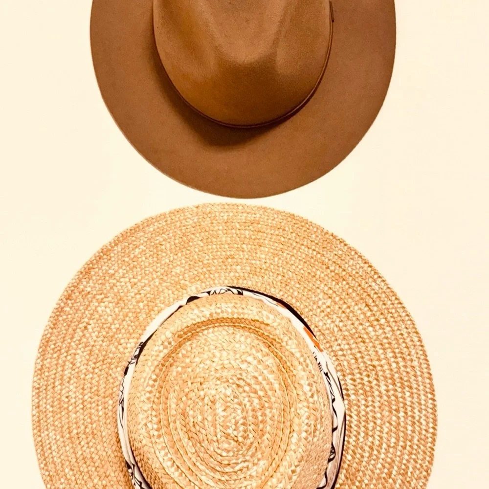 Brixton Joanna Straw Wide Brim Sun Hat Honey Black Band Size XS 54cm
