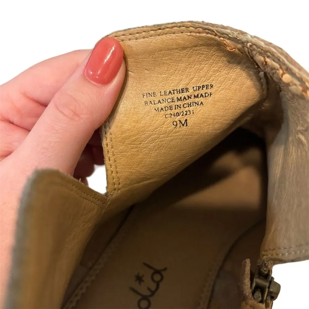 Splendid Hamptyn Suede Leather Ankle Boots Tan Beige Size 9