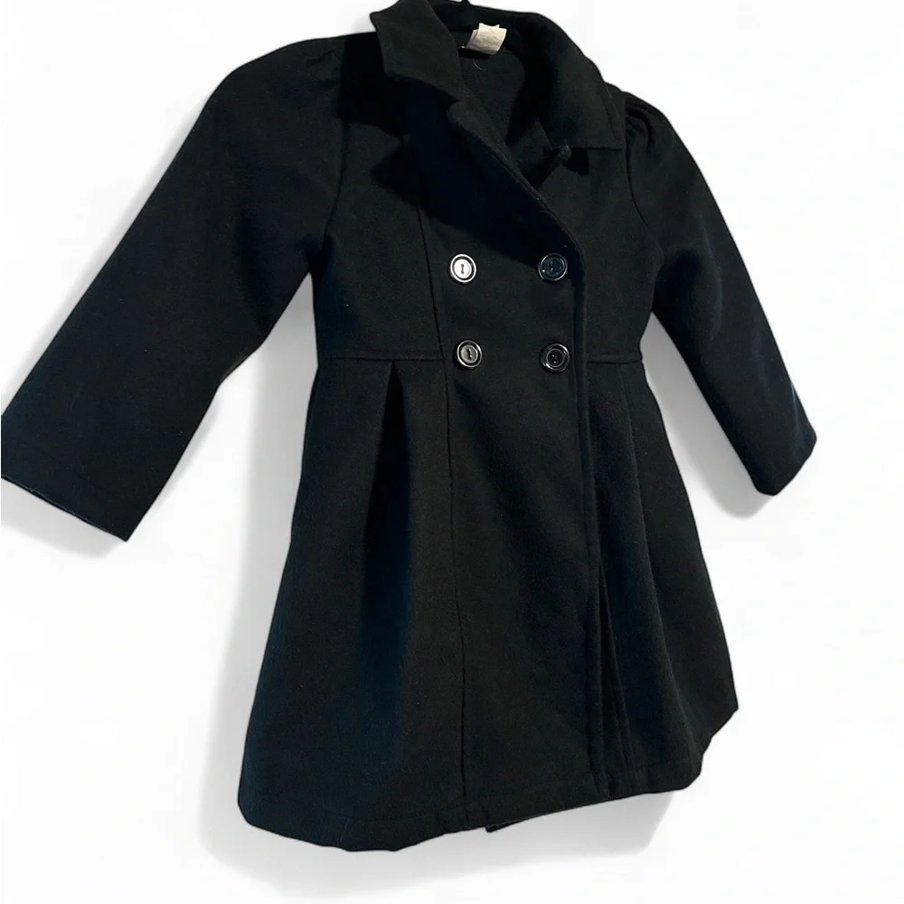 Classic Black Kids Peacoat Size 6