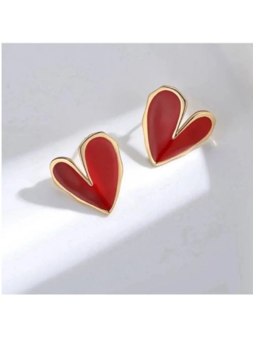 3/$30 New! Rosa Red Gold Heart Post Earrings (2007) NWOT
