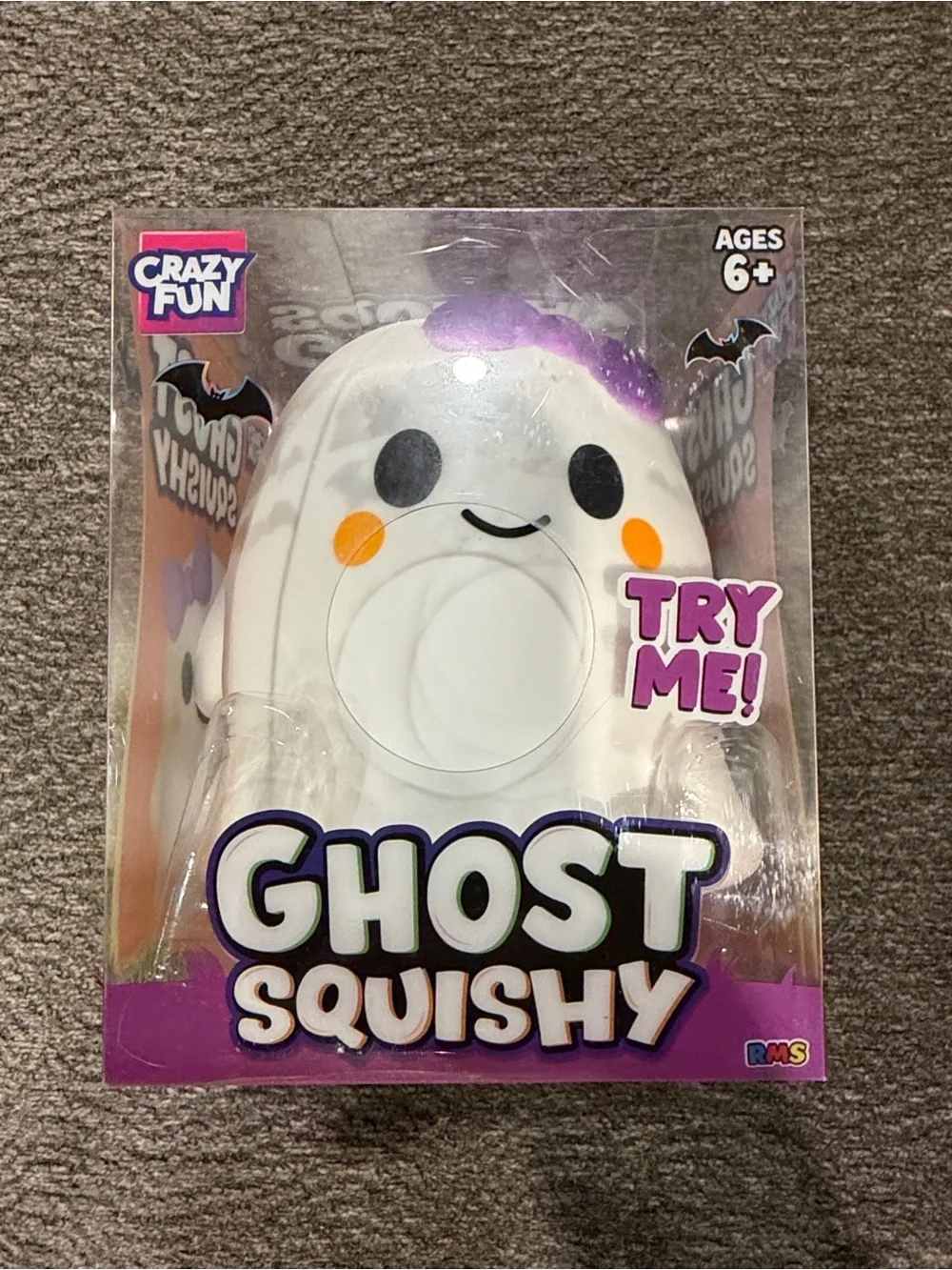 Ghost Squishy Toy - White & Purple