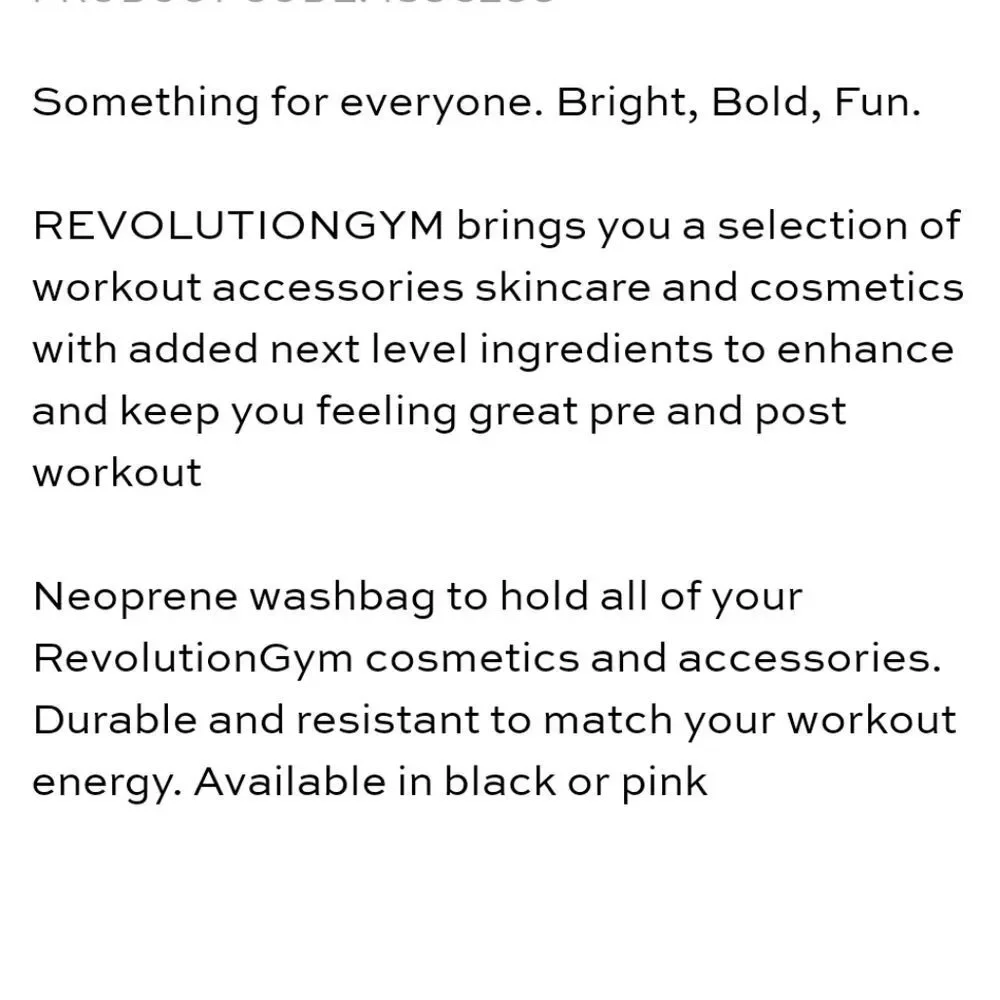 Revolution Beauty Freshen Up Gym Cosmetic Bag-‎ Pink