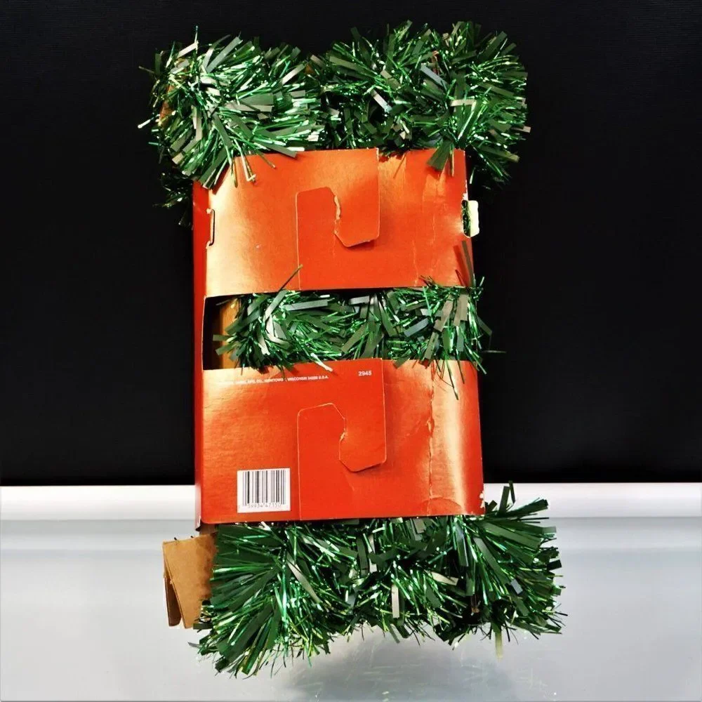 Vintage Home Decor Garland VELVET TOUCH 15ft Green Tinsel Christmas Indoor Outdo