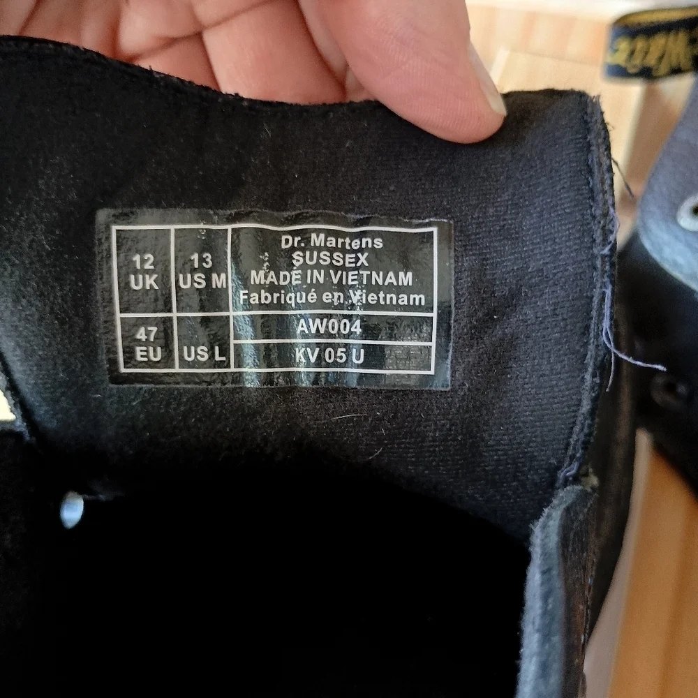 Dr Martens DM's Industrial Sussex Black Leather Chukka Boots Men's Size 13