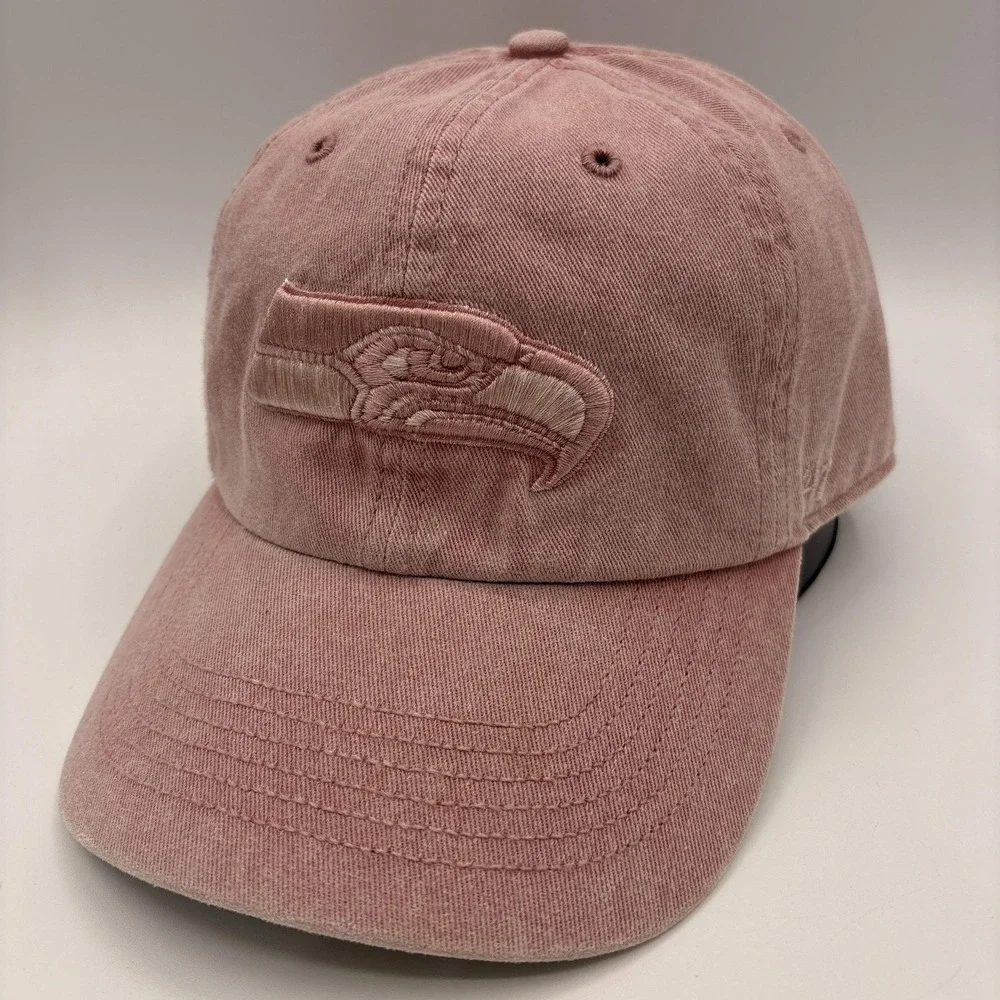 Seattle Seahawks Womens Pink Hat 47 Brand Clean Up Strap Back Cap One Size NFL
