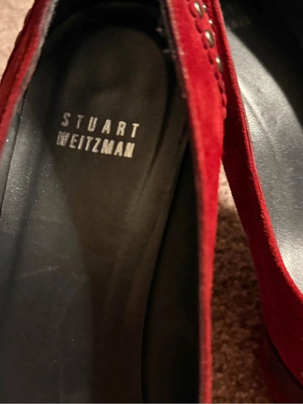 Stuart Weitzman red suede