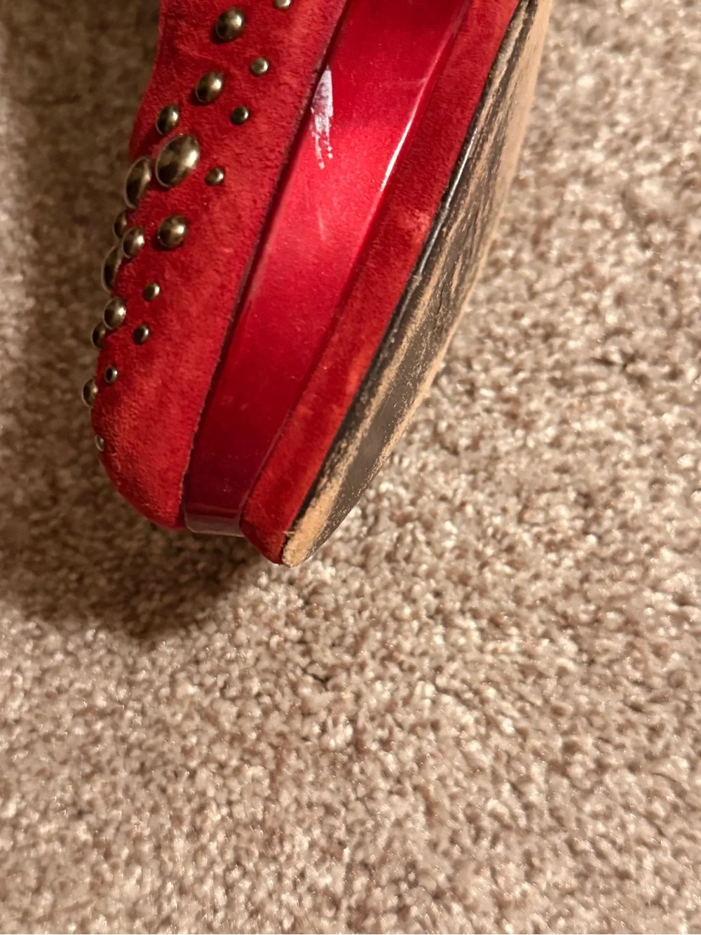 Stuart Weitzman red suede