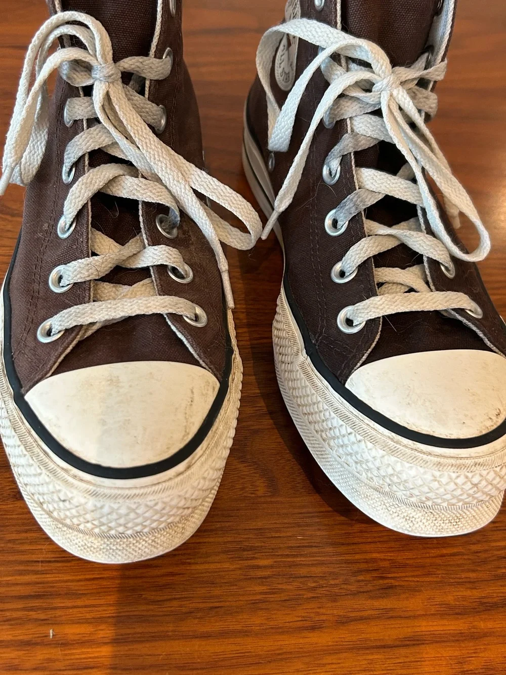Converse Chuck Taylor High Top Sneakers - Brown and White