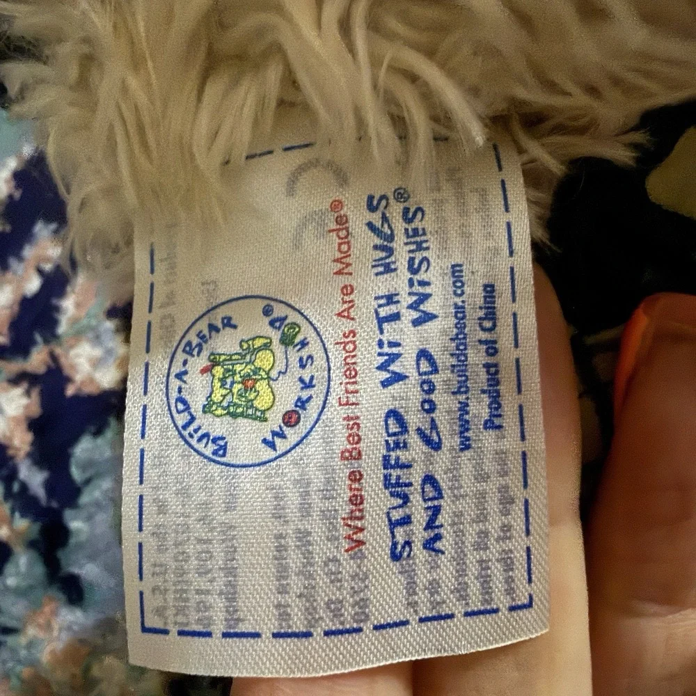 Build a Bear Plush SCRUFFY PUPPY Patch Spots Brown Cream‎ Shaggy Preppy