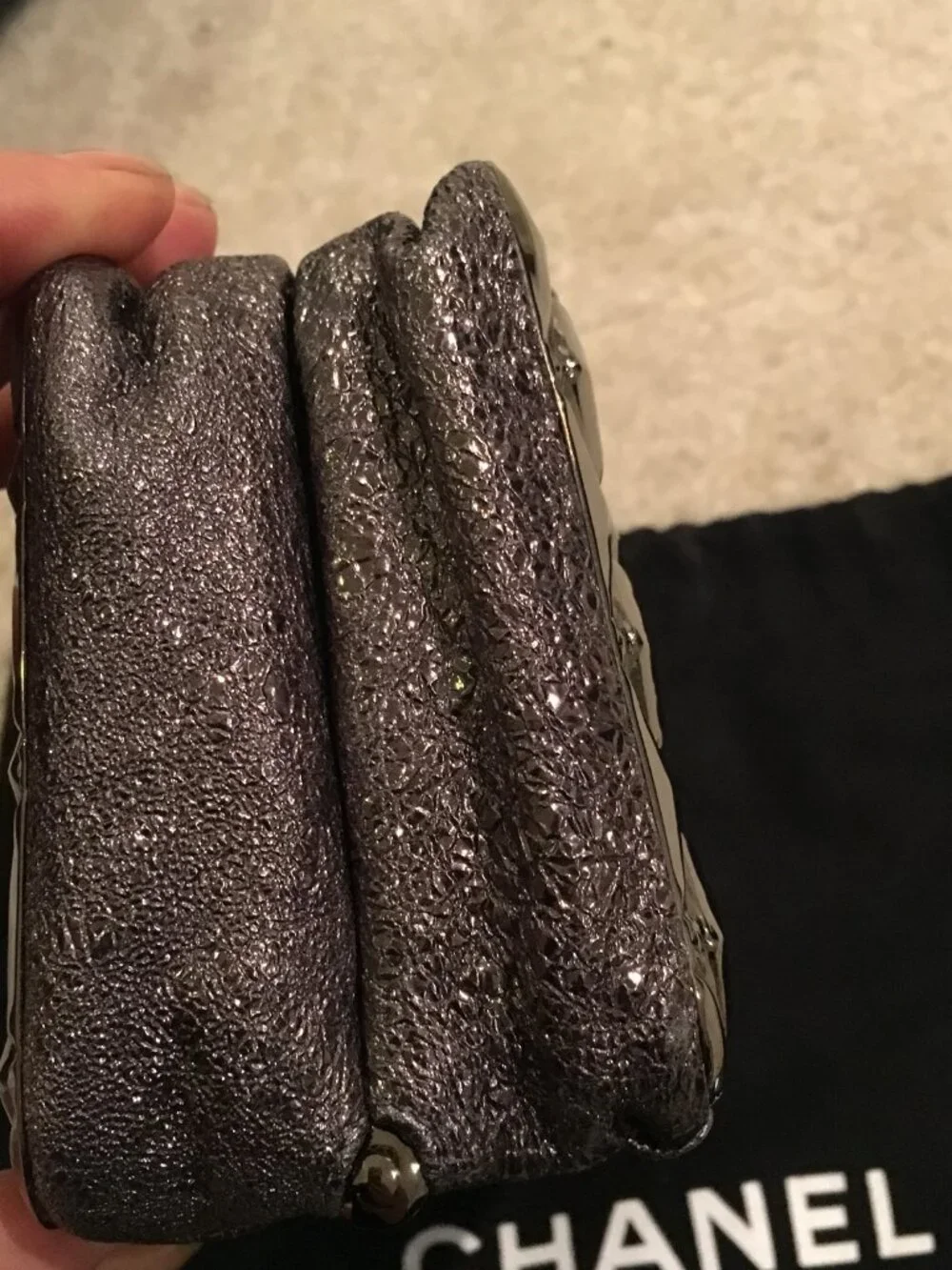 CHANEL dark silver