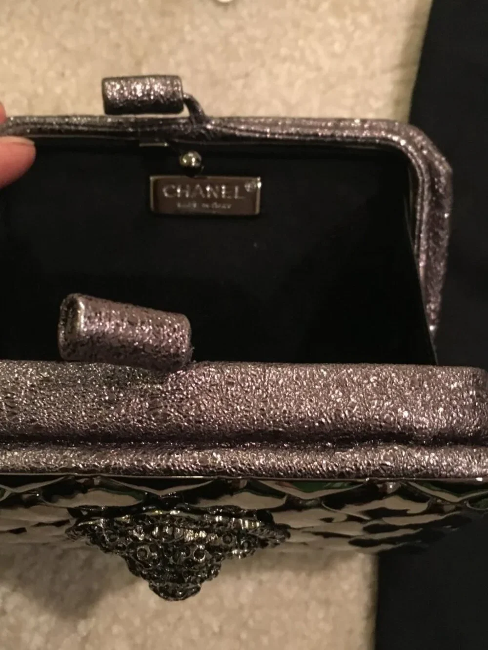 CHANEL dark silver