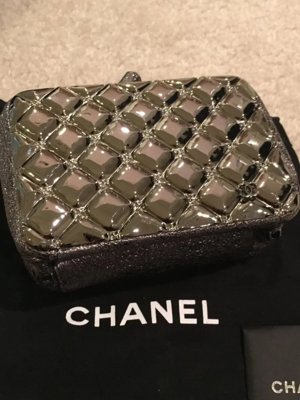 CHANEL dark silver
