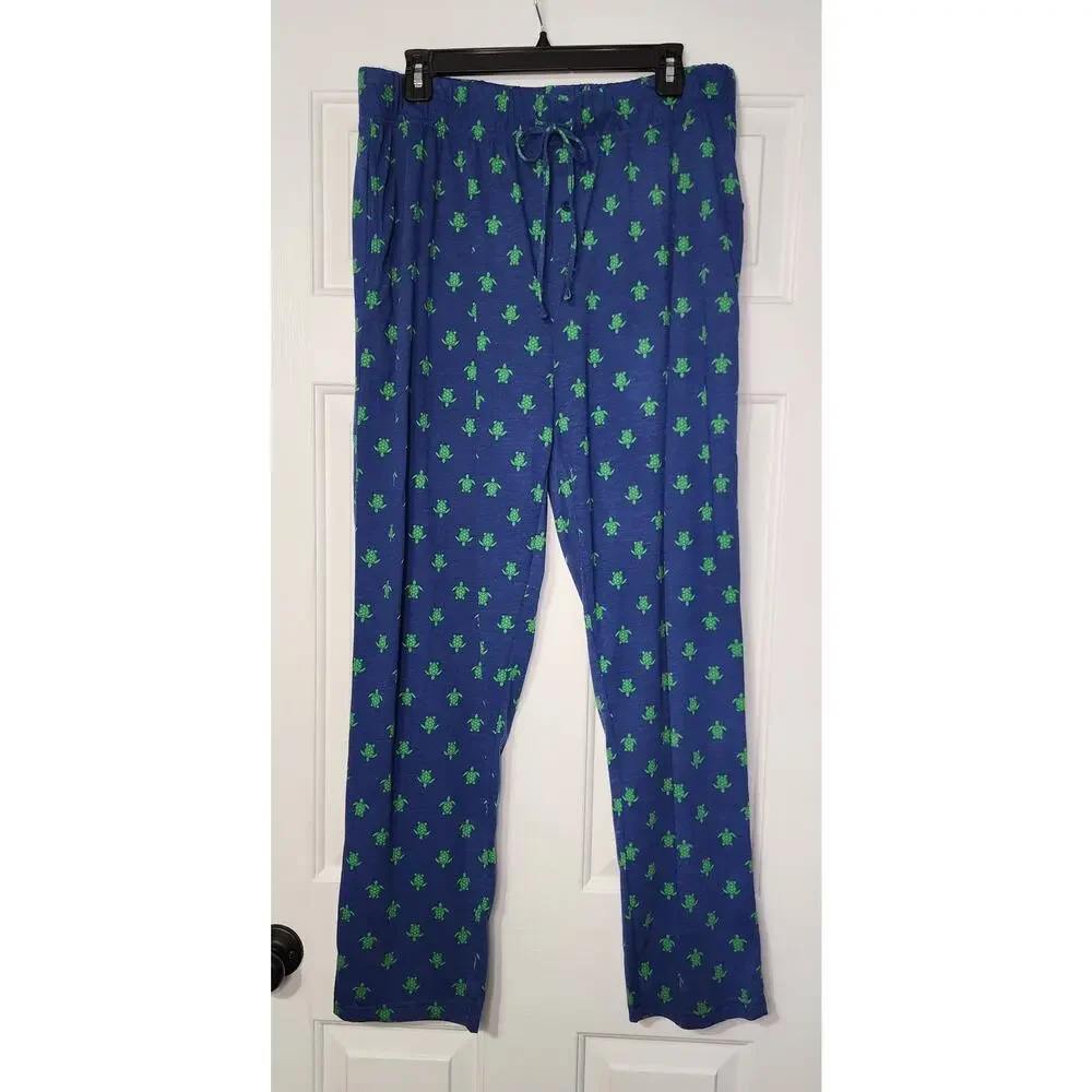 Preswick Moore Pajama‎ Pants Mens Large Turtle Print NWT