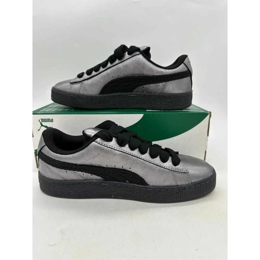 Puma Suede XL Galactic Men's Size 9 Silver Black Athletic Shoes 401920 01