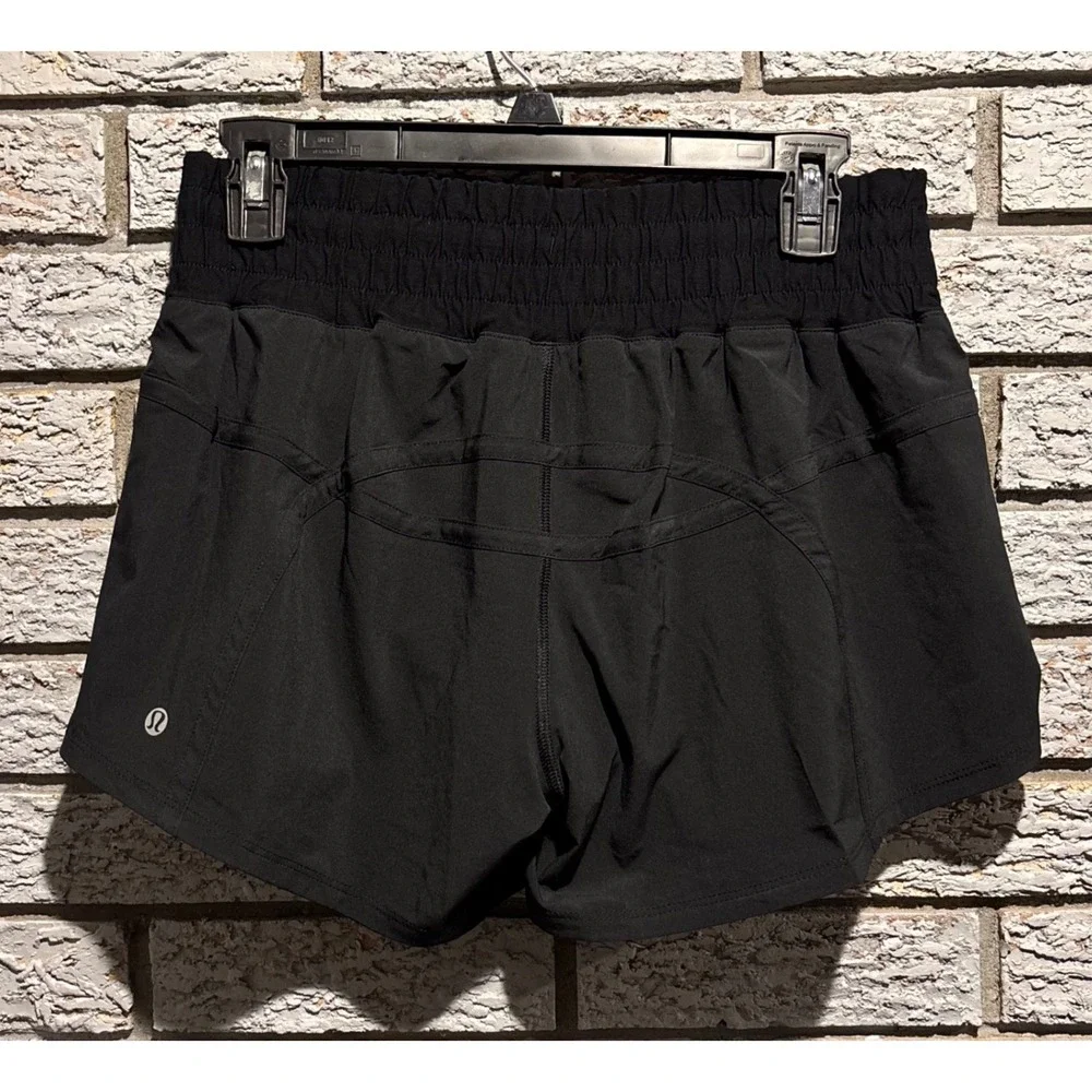 Lululemon Track That High-Rise Lined Shorts Black Size 8 Running Training