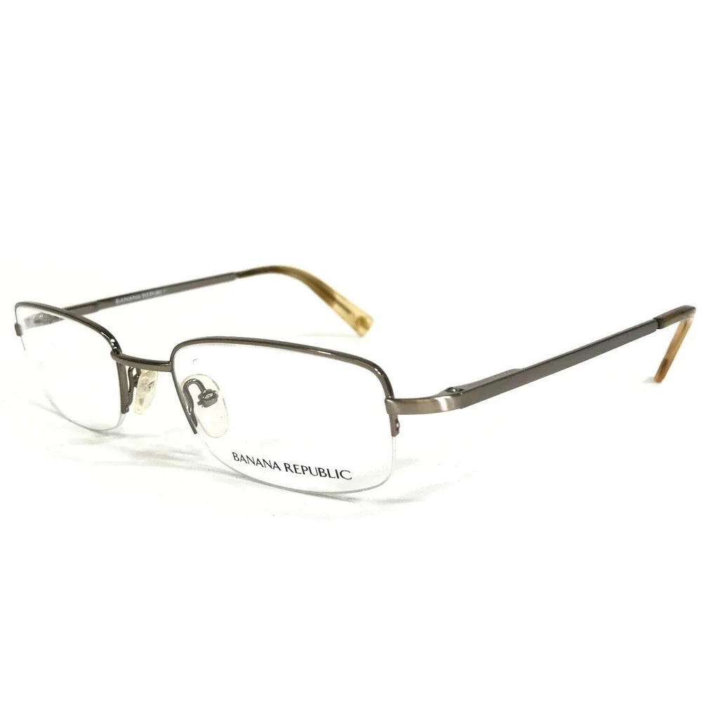 Banana Republic Eyeglasses Frames James JCW Gold Rectangular Half Rim 51-20-140
