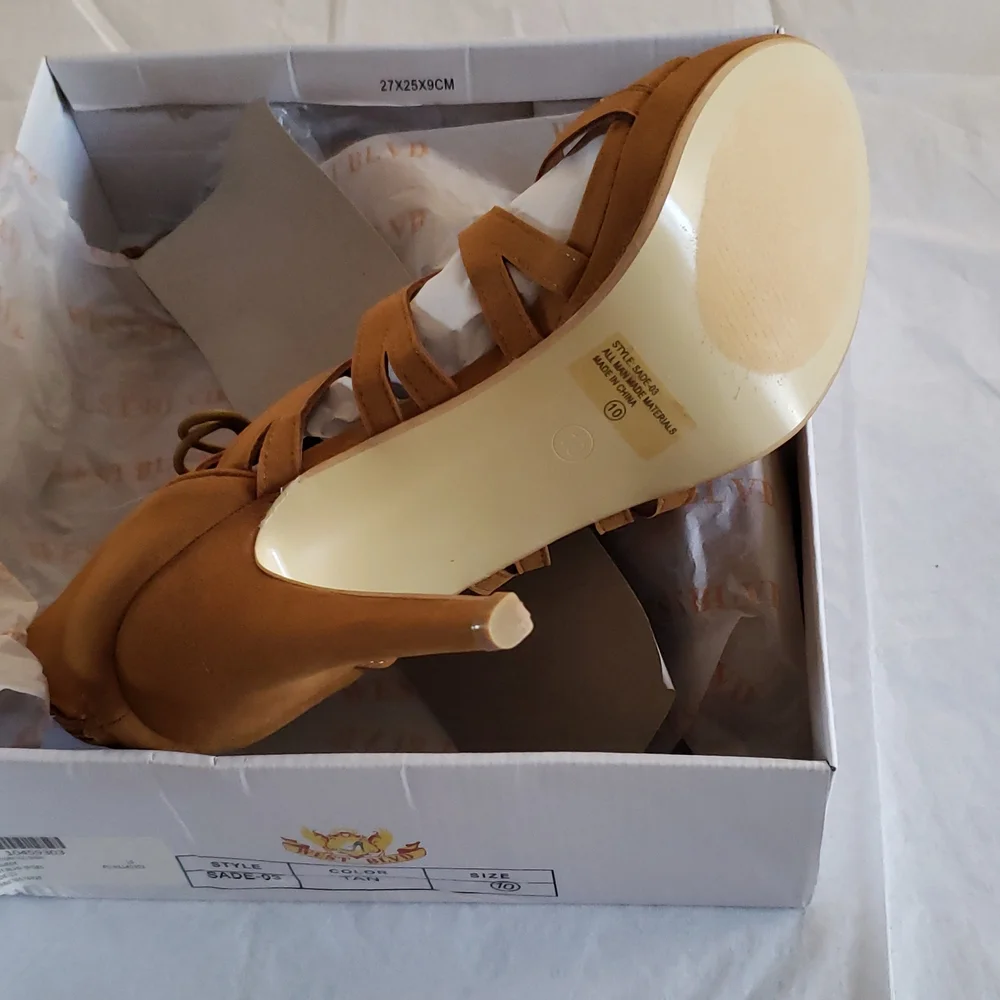 New Pump Gladiator Heels Caged Lace Up Platform Sandal Women's 10