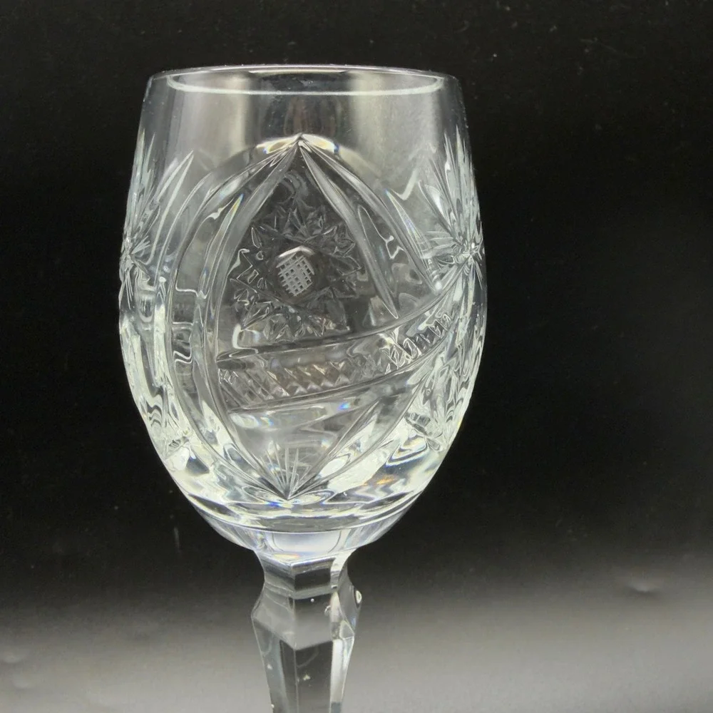 Set of 4 Vintage Nachtmann Lead Crystal Wine‎ Glasses Star Fan Pattern