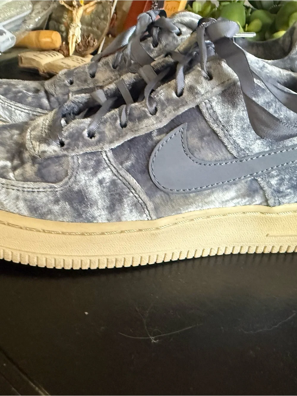 Nike Air Force grey velvet