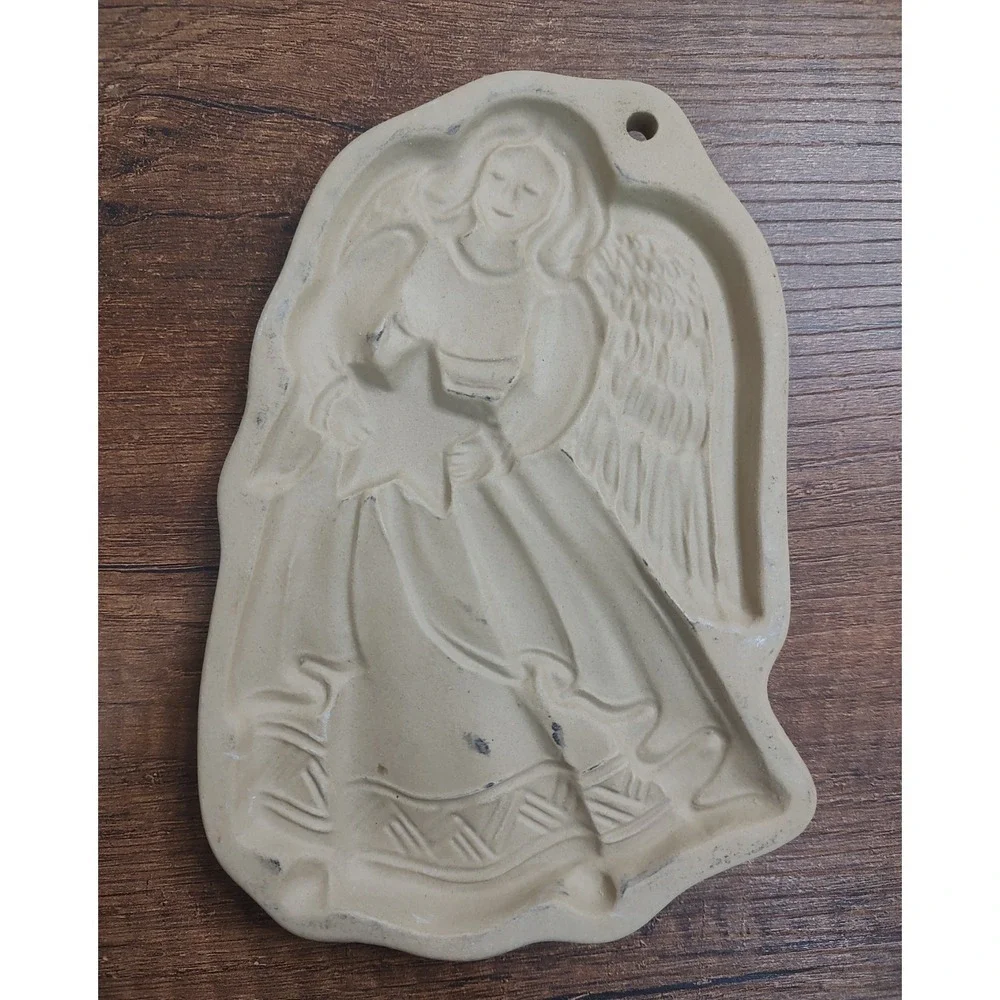 Vtg Brown Bag Cookie Art Mold 1991 Angel Holding Star Retired Hill Designs Press