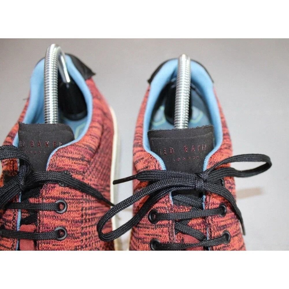 TED BAKER LONDON Chinat Red Black Knit Sneakers Men’s US 8.5 EU 41.5 Casual‎