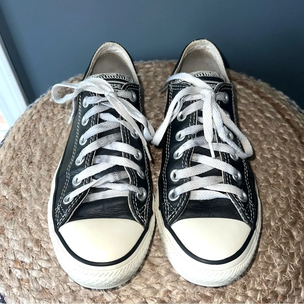 Converse black leather