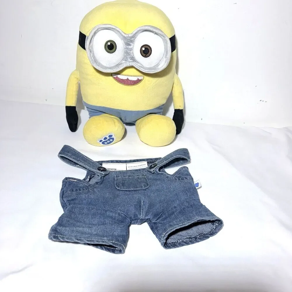 Build A Bear  Minions Bob Minion In Denim Overalls Plush Stuffed Toy 12