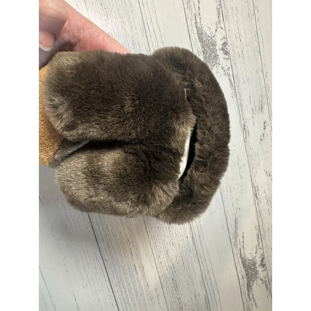 Monkey Plush Hand Puppet Faux Leather‎ Nose Brown 12