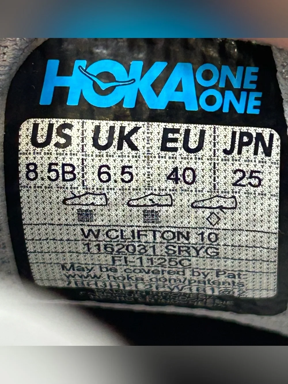 Hoka One One HOKA Clifton 10 Women’s 8.5 Grey Running Sneaker Shoes