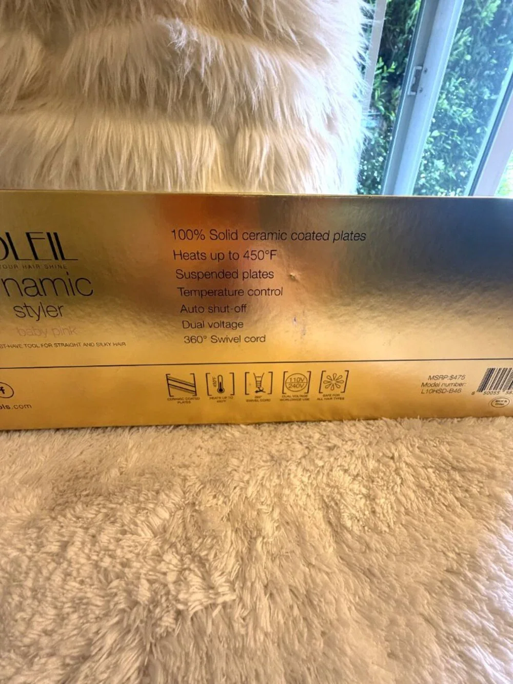 Soleil Dynamic Styler Flat Iron Baby Pink + Heated Cinderella Shoe Holder | New.