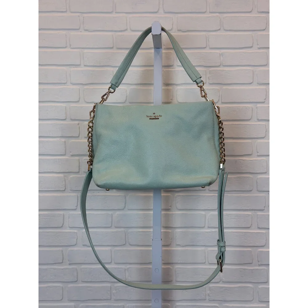 Kate Spade Small Ryley Emerson Lane Aqua Leather Crossbody