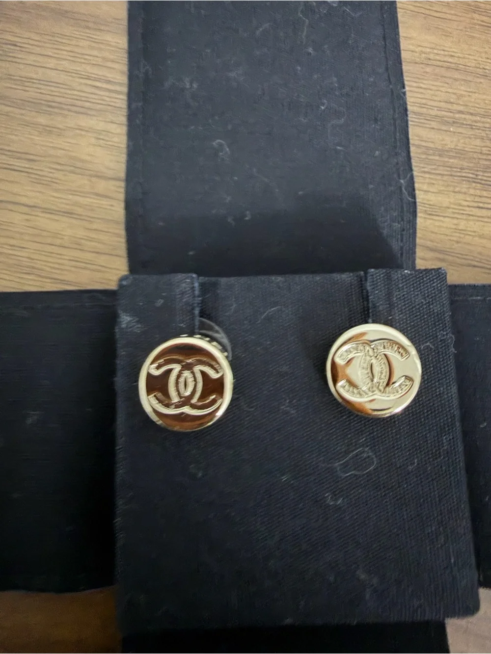 CHANEL Black Fabric Logo Tag