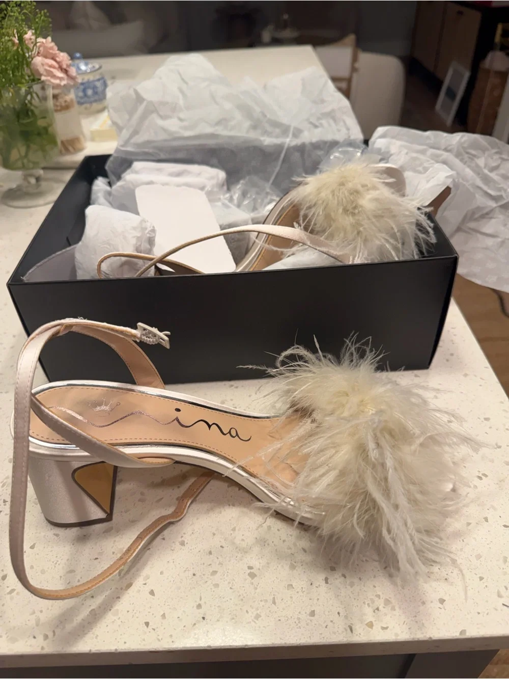 Nina white satin