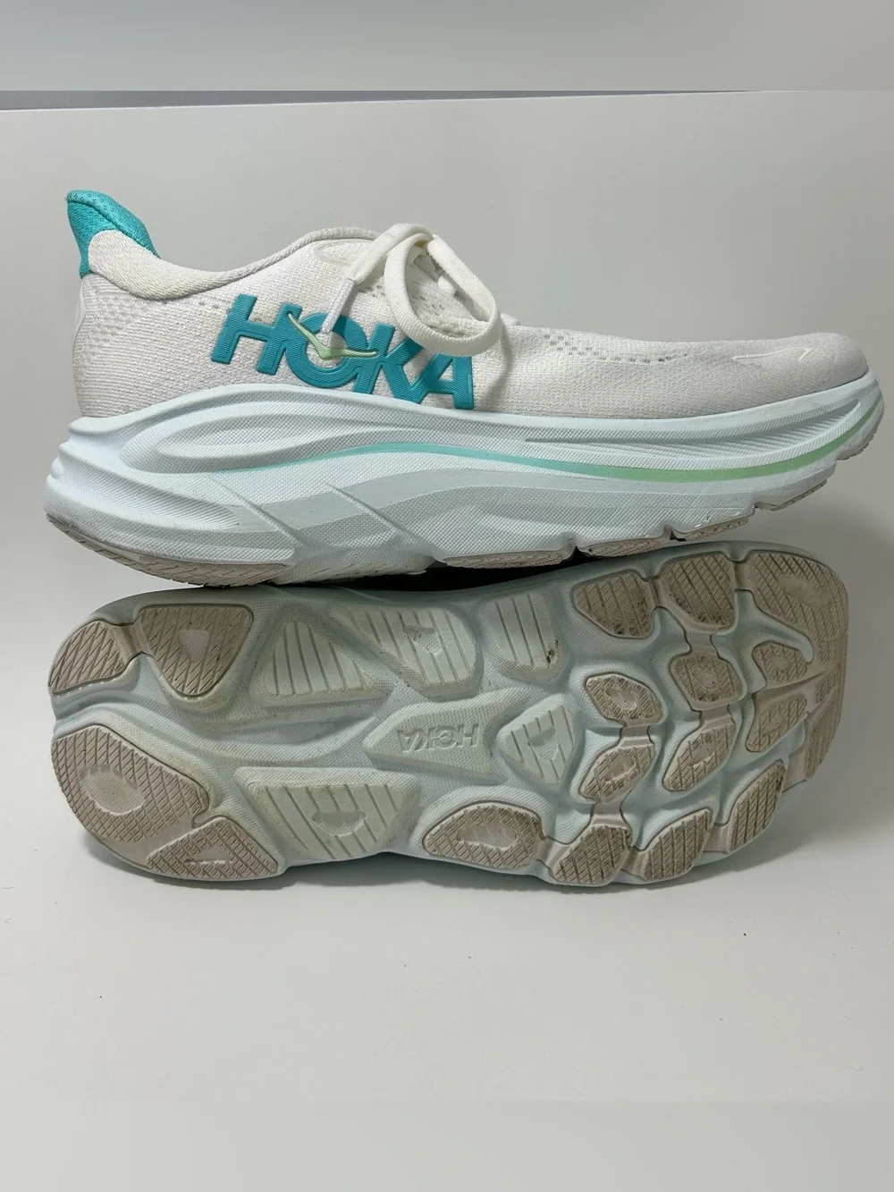 Hoka One One HOKA Clifton 10 Women’s 8.5 Teal Running Sneakers Shoes Hiking