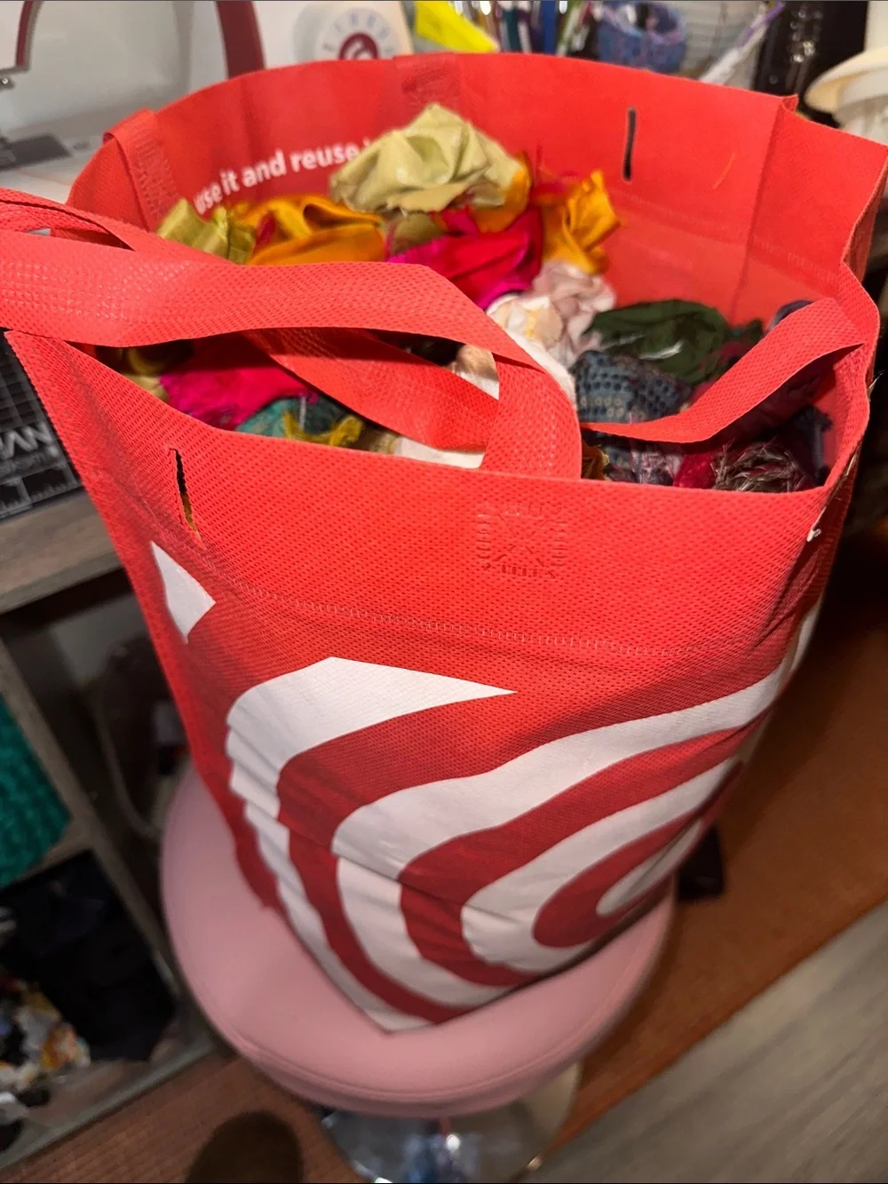 Bag of Colorful Fabric pieces