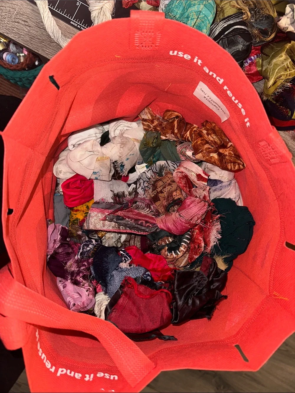 Bag of Colorful Fabric pieces