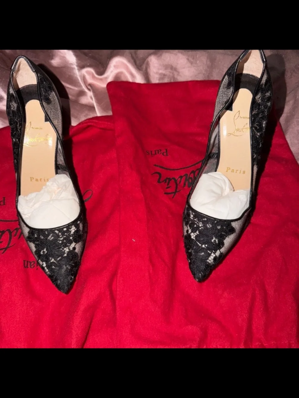 BLACK LACE CHRISTIAN LOUBOUTIN 35.5