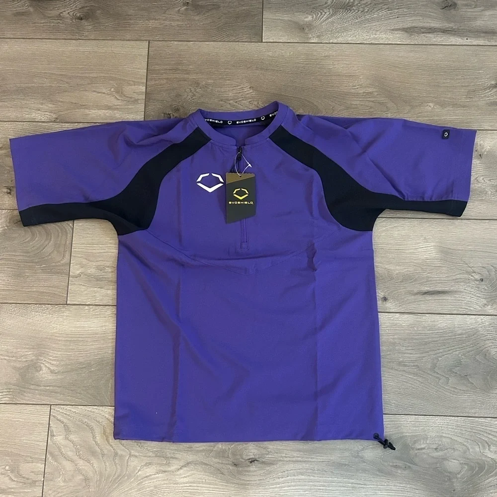 NWT EvoShield Men's Purple & Black Pullover 1/2 Zip Shirt Size Small