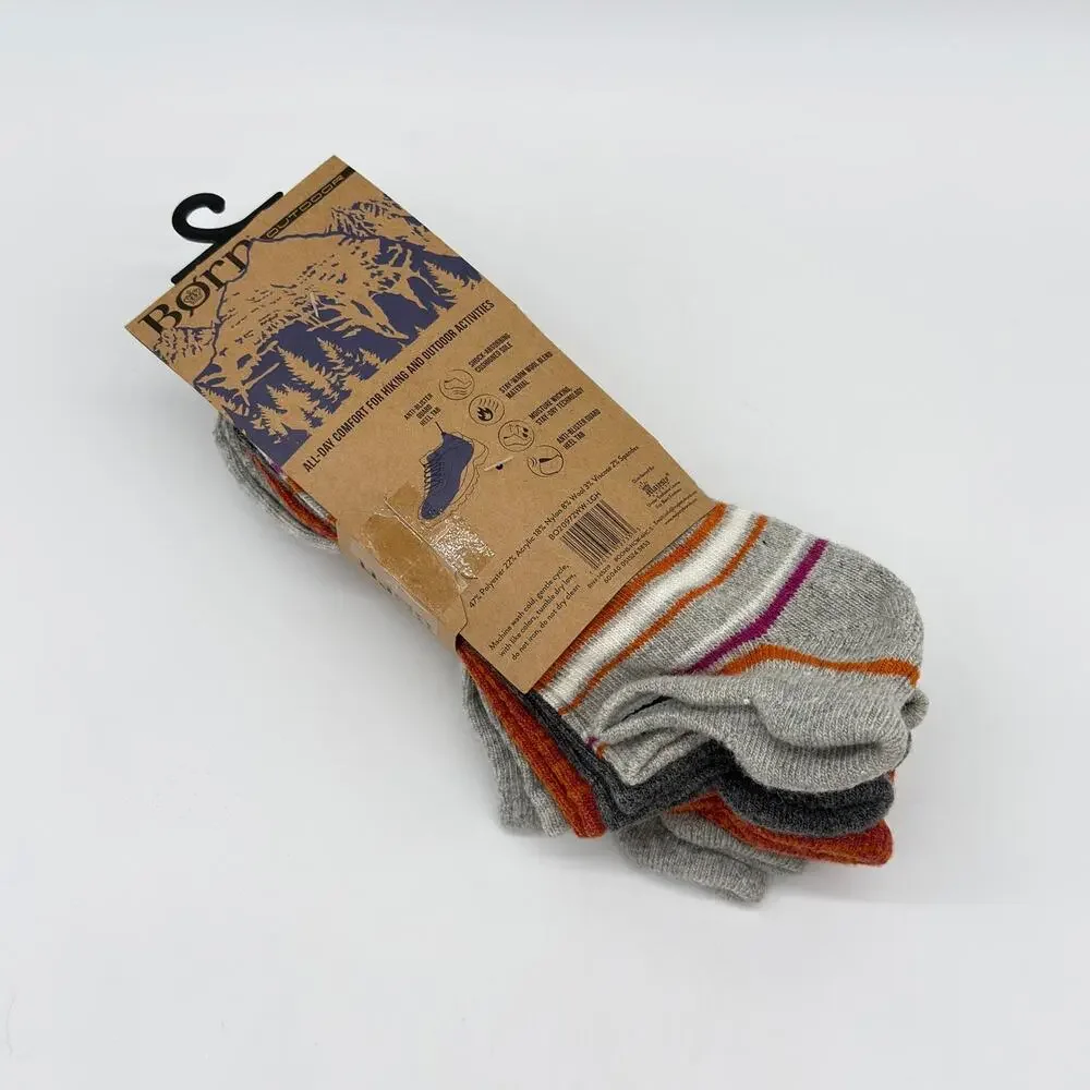 Born Socks Fox 4 Pack Wool Blend Outdoor No Show Women’s Size 4-10 NEW