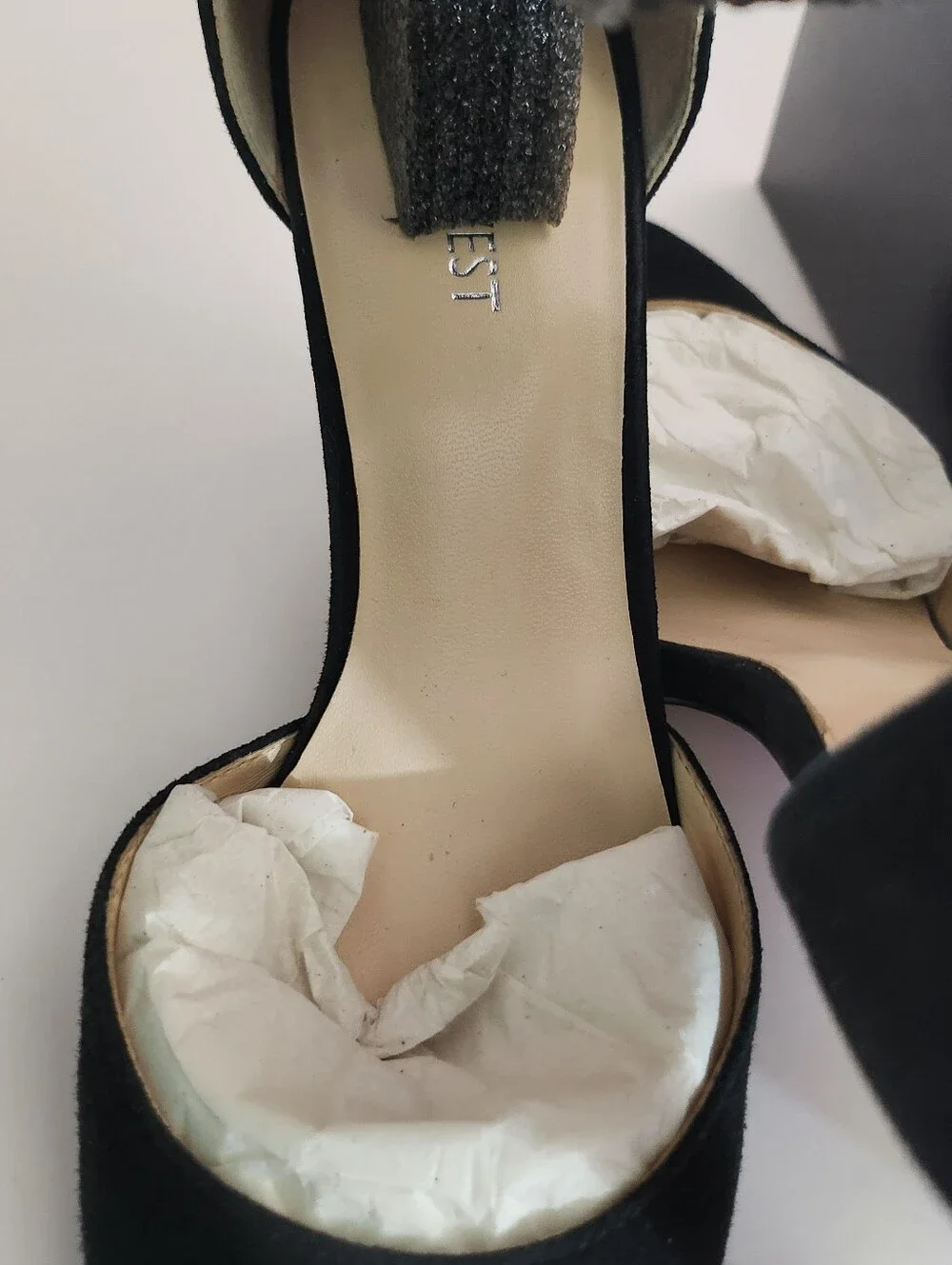 Nine West Black Suede Pointed-Toe Ankle Strap Pumps