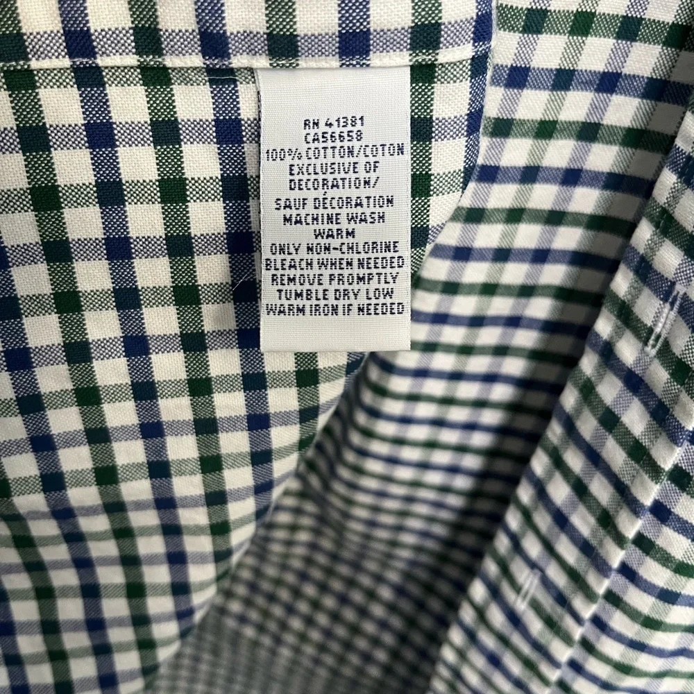 Ralph Lauren Button Down Shirt Green Blue Flesh Pony Men's MEDIUM Gingham Check