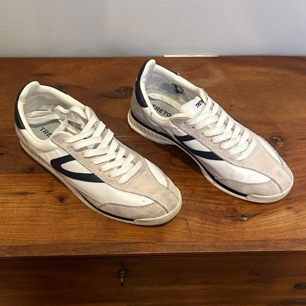 Tretorn Women's Rawlings 2.0 White and Navy Sneakers in Size 7.5‎