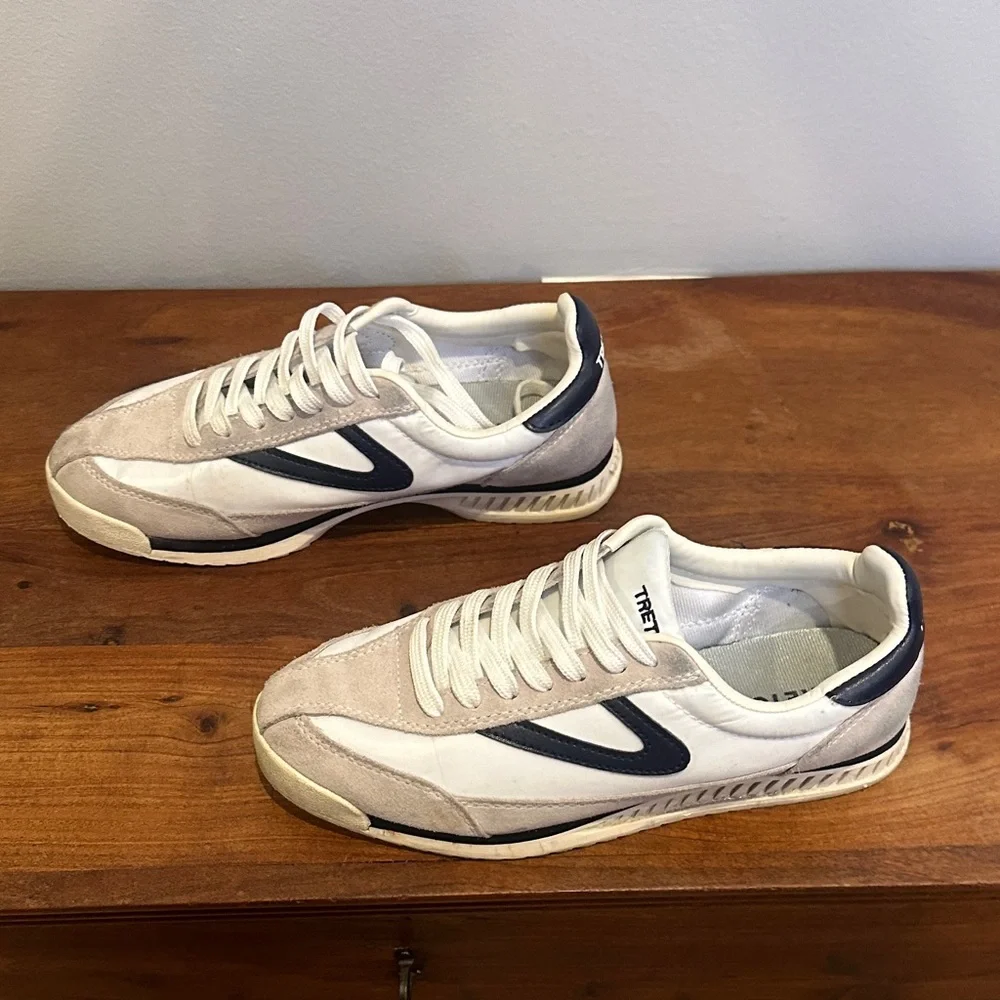 Tretorn Women's Rawlings 2.0 White and Navy Sneakers in Size 7.5‎