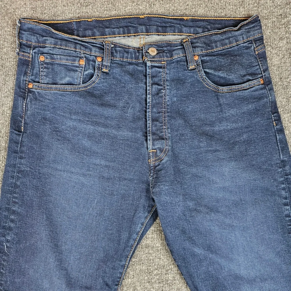 Levis 501‎ Jeans Men's 38x32(30) Straight Leg Dark Wash Stretch Denim Button Fly