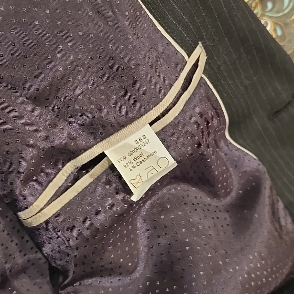 Alfani Black Pinstripe Two-Button Suit Jacket