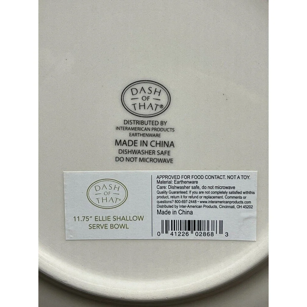 Dash of That - Ellie - Boho Style 11.75” Shallow Serving Bowl