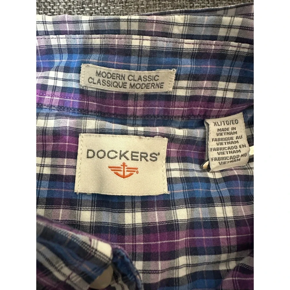 Dockers Men's XL Plaid Short Sleeve‎ Shirt