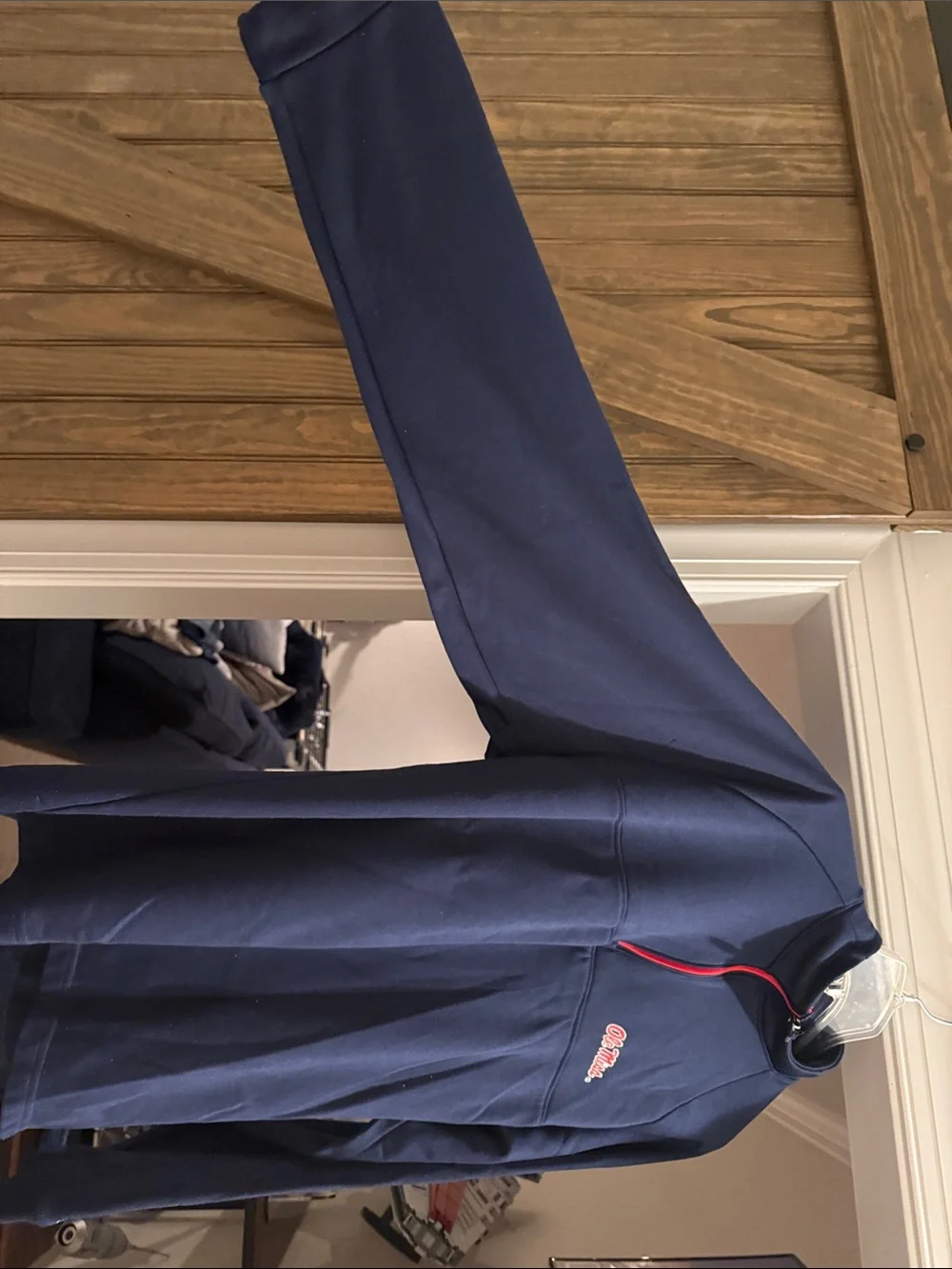 Champion Navy Quarter-Zip Pullover with Red Accents