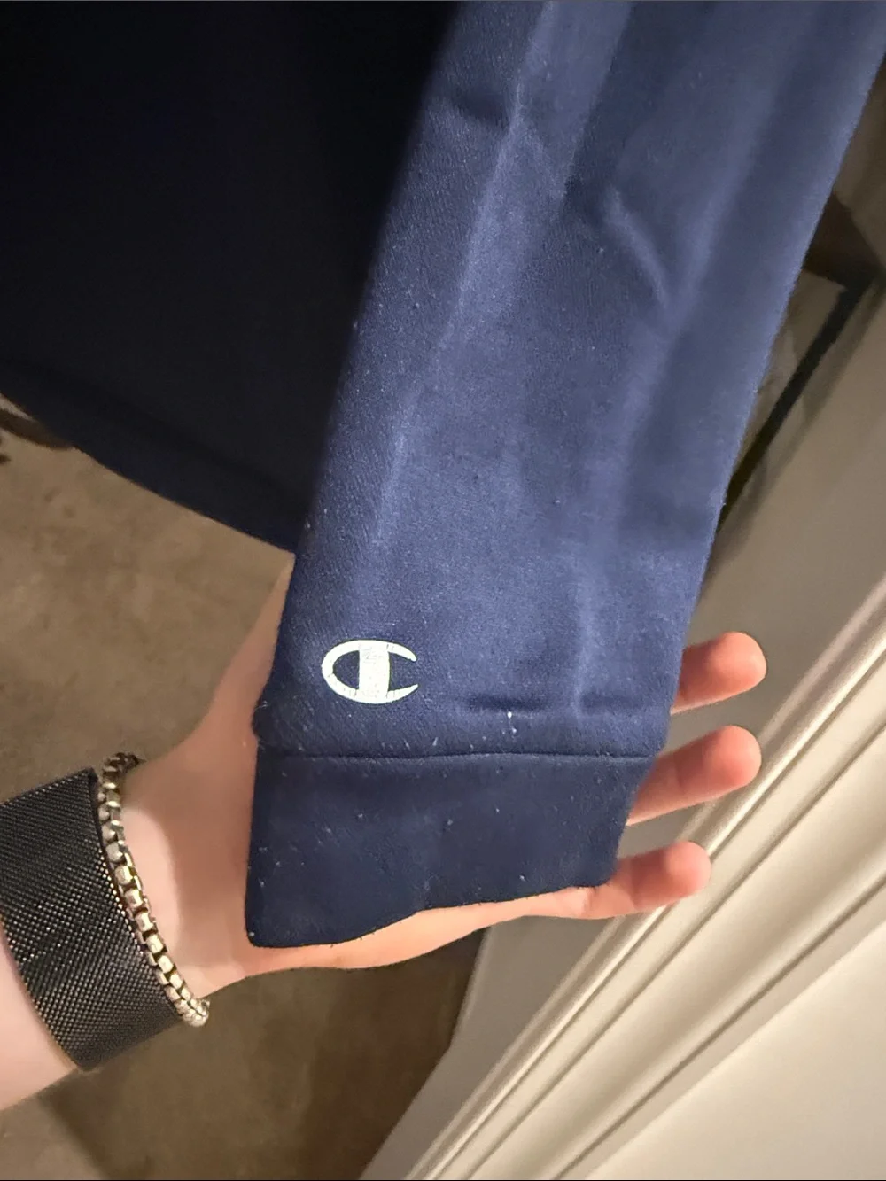 Champion Navy Quarter-Zip Pullover with Red Accents