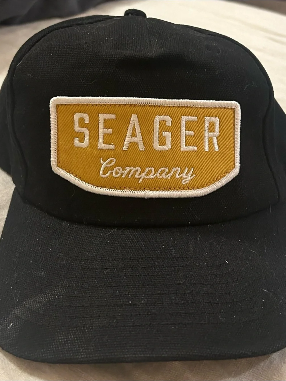 Seager Company Black Cap with Mustard Patch